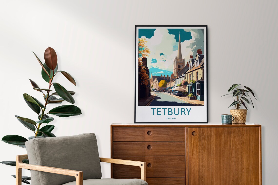Tetbury Market Town Church Spire Cotswolds England Travel Poster - Image 2