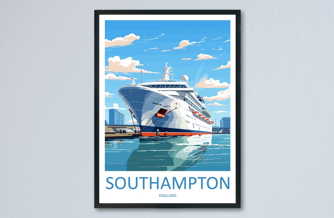 Southampton Travel Print, England Travel Poster