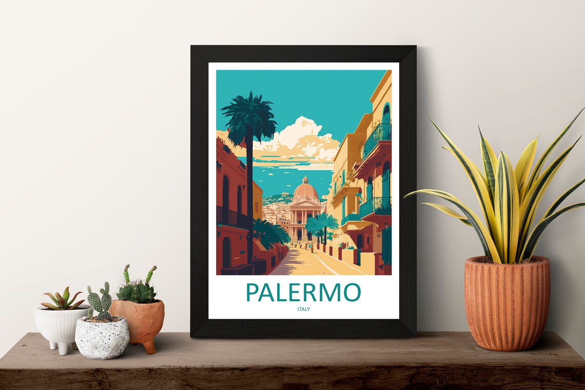Palermo Travel Poster, Sicily Town Wall Art Print - Image 3