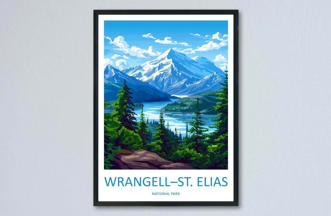 Wrangell St Elias Alaska Glacial Peak Lake National Park Poster