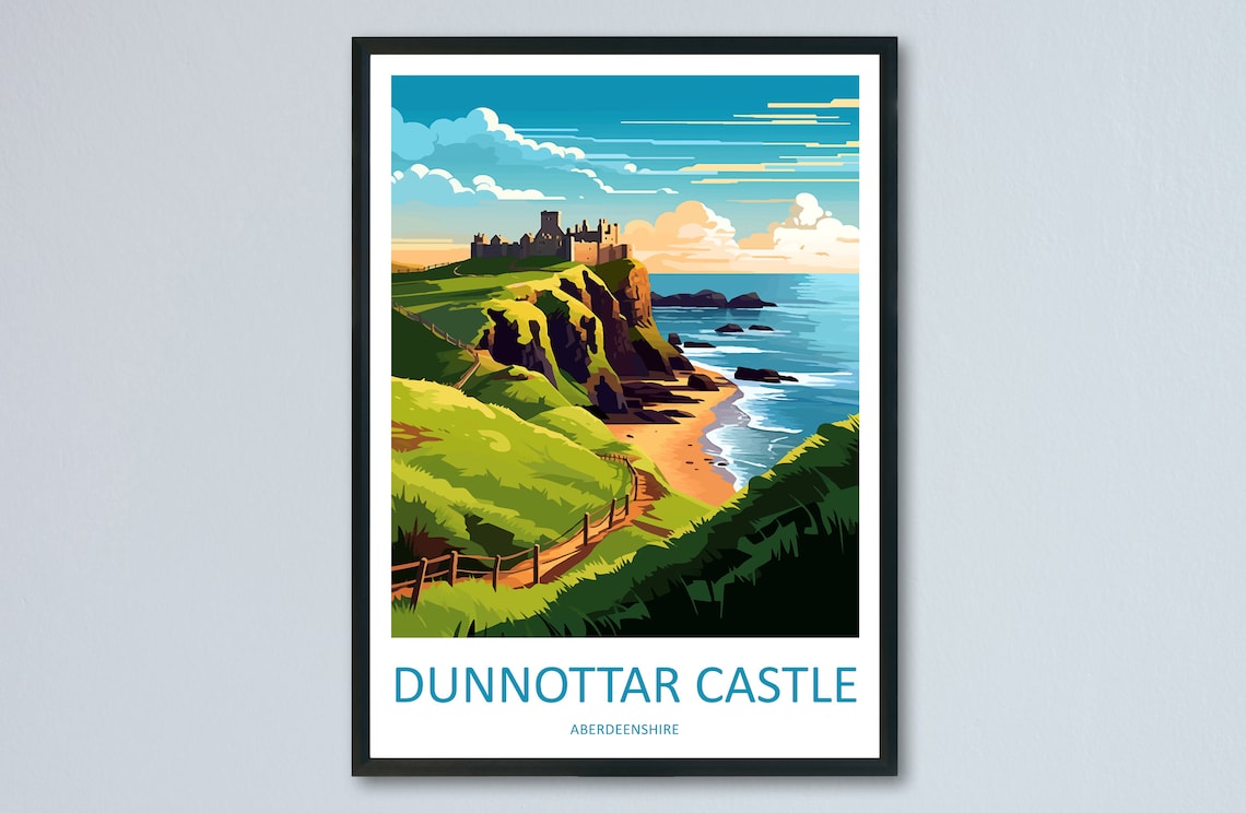 Dunnottar Castle Travel Poster, Europe Landmark