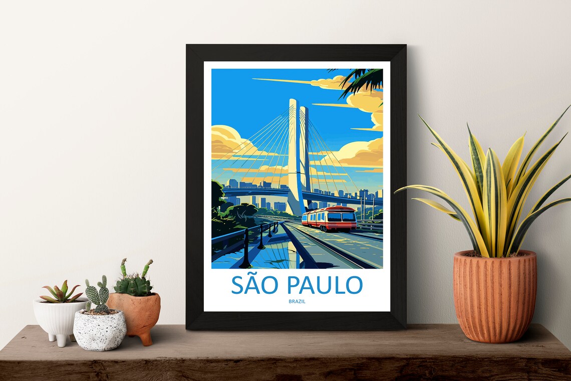 Sao Paulo Travel Poster, Brazil Wall Decor - Image 3