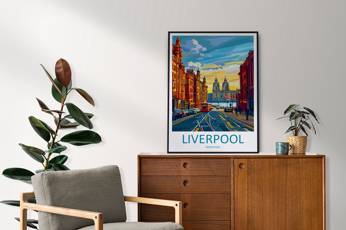 Liverpool Travel Poster, England Wall Decor Gift - Image 2