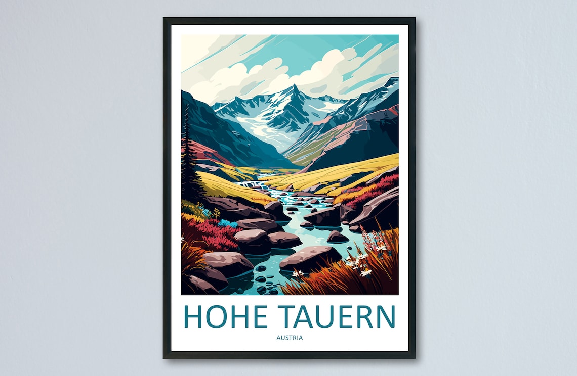 Hohe Tauern Travel Poster, Austria Landscape Print