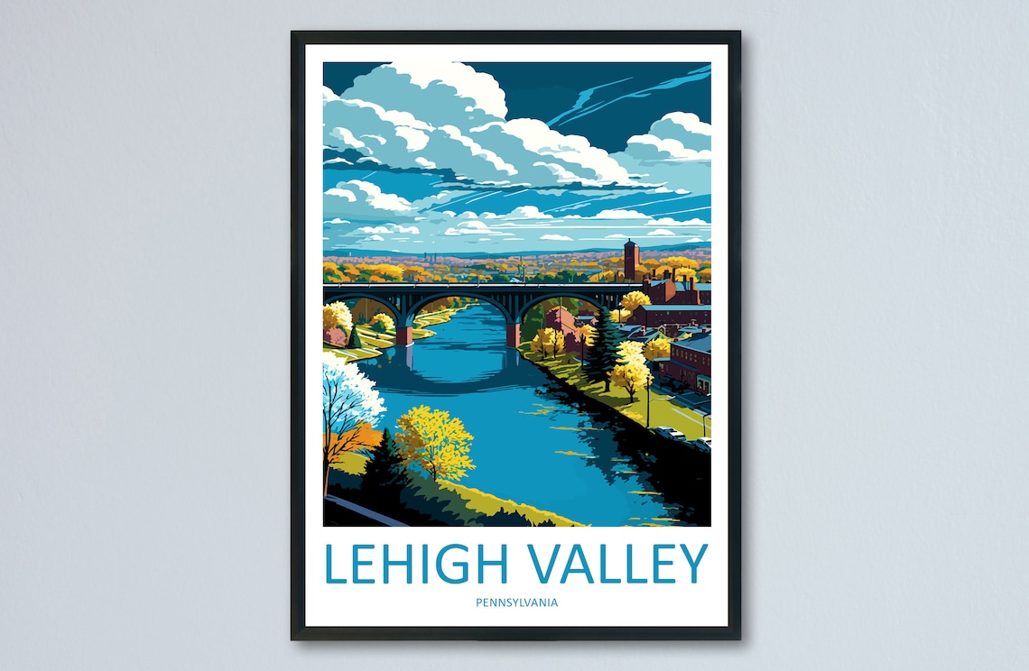 Lehigh Valley Travel Poster, Pennsylvania Wall Art