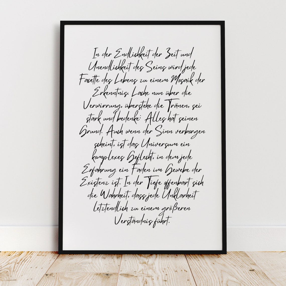 Philosophical Life Quote Poster in Handwritten Script Minimalist