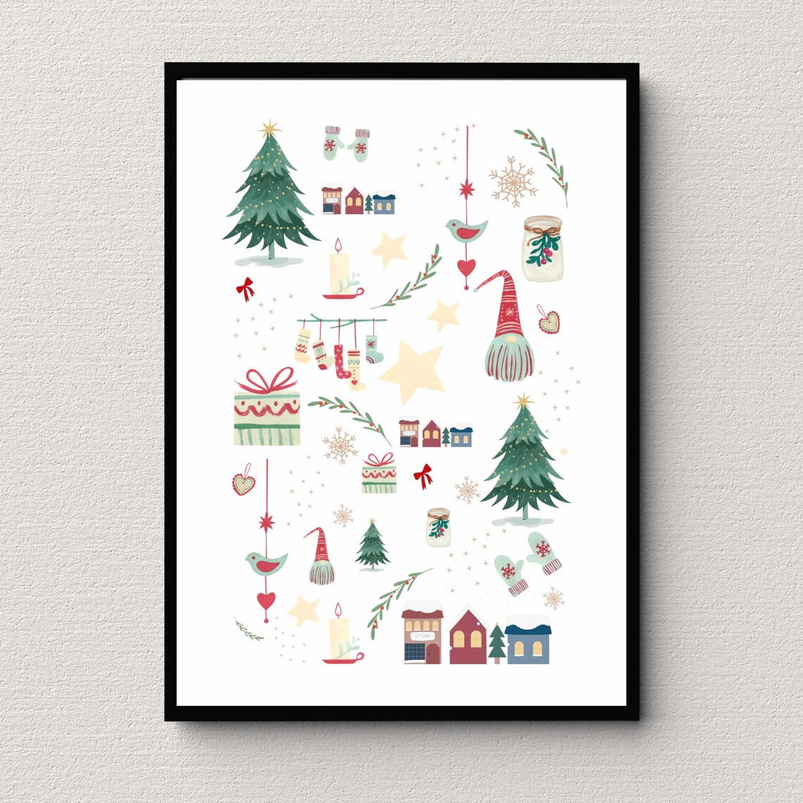 Christmas Time Decorative Poster, Holiday Wall Print - Image 2