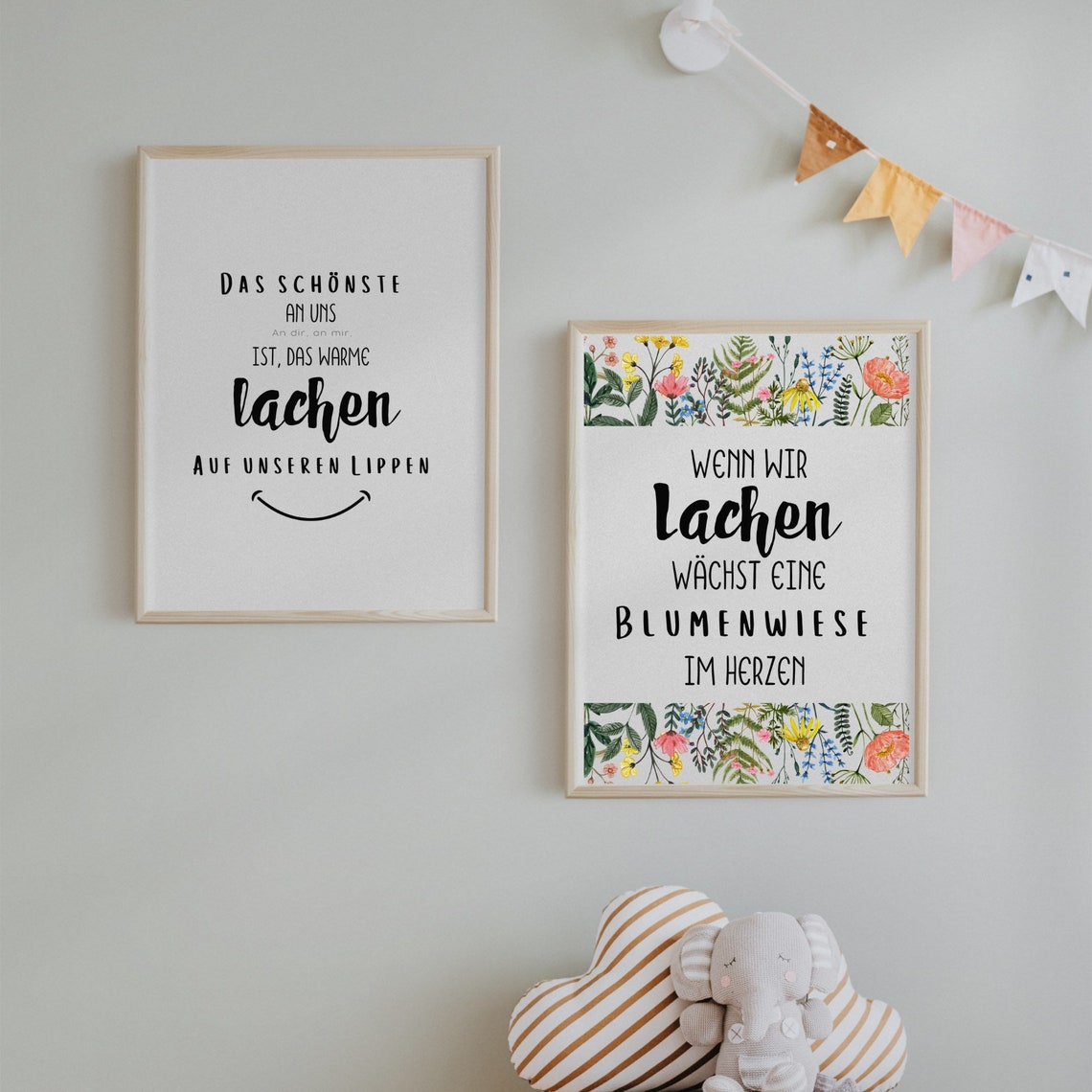 When We Laugh a Flower Meadow Grows Quote Poster Floral Design - Image 4