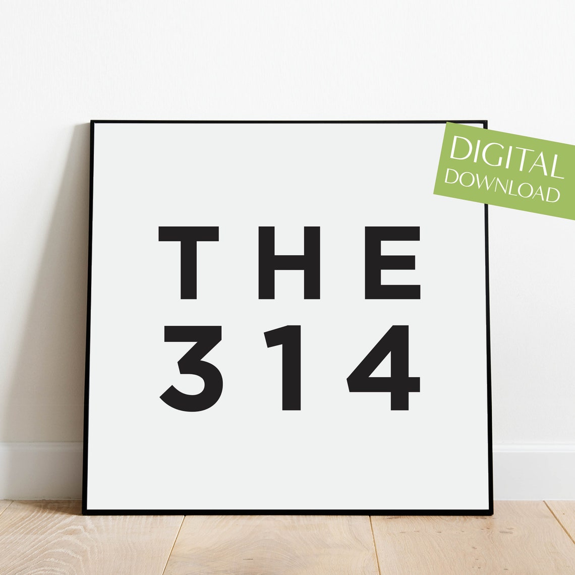 The 314 St Louis Area Code Typography Black White Minimalist Print