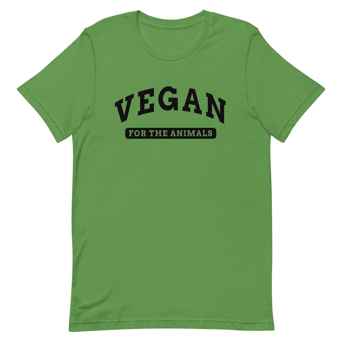 Vegan for the Animals Varsity Style Heather Gray Tee Print Design - Image 3