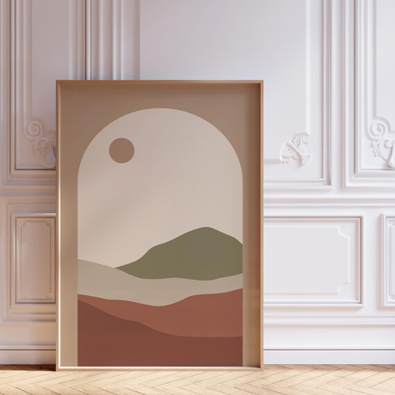 Minimalist Abstract Art Print Boho Neutral Decor
