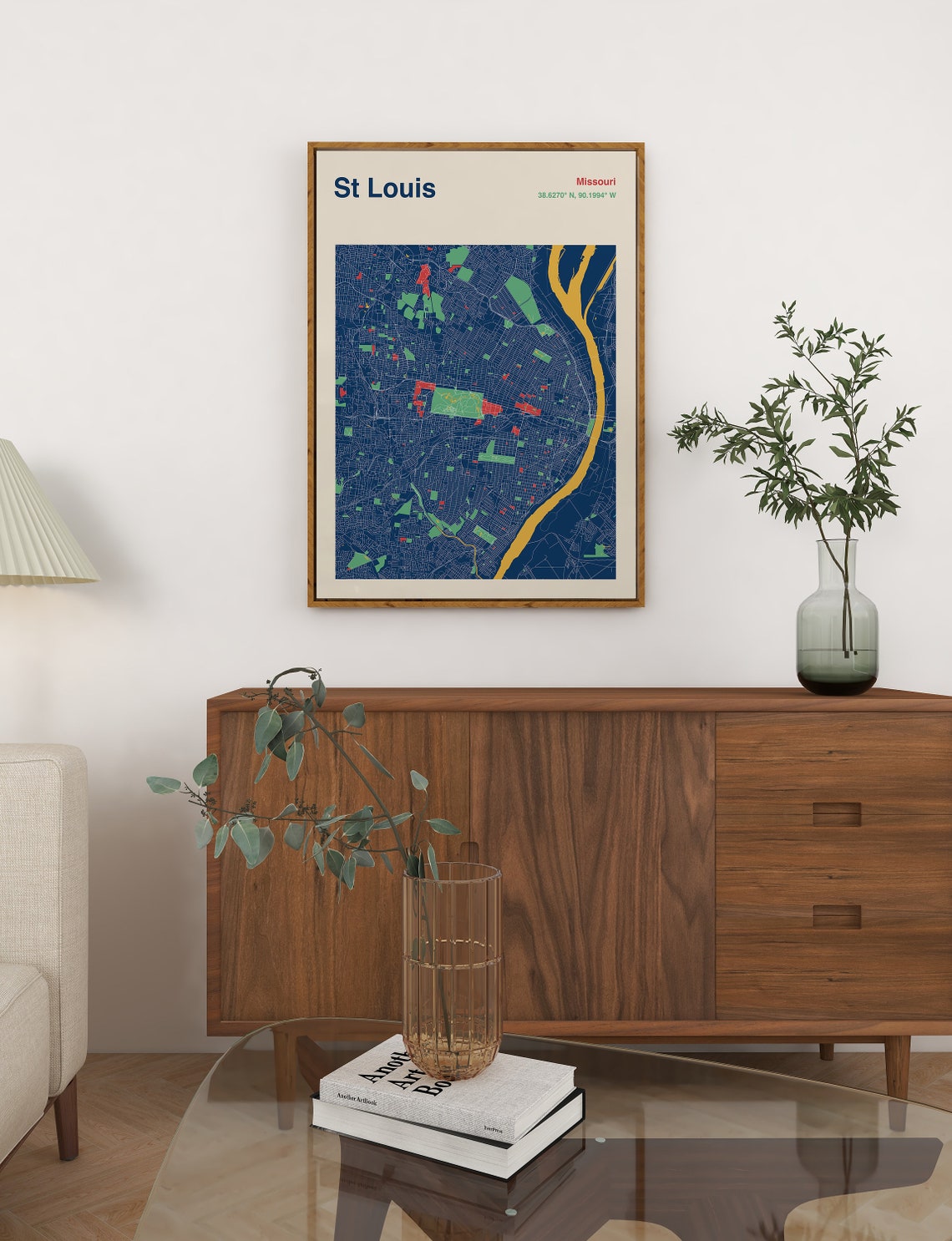 St Louis Missouri Navy Blue Minimalist City Map Decor Poster - Image 2