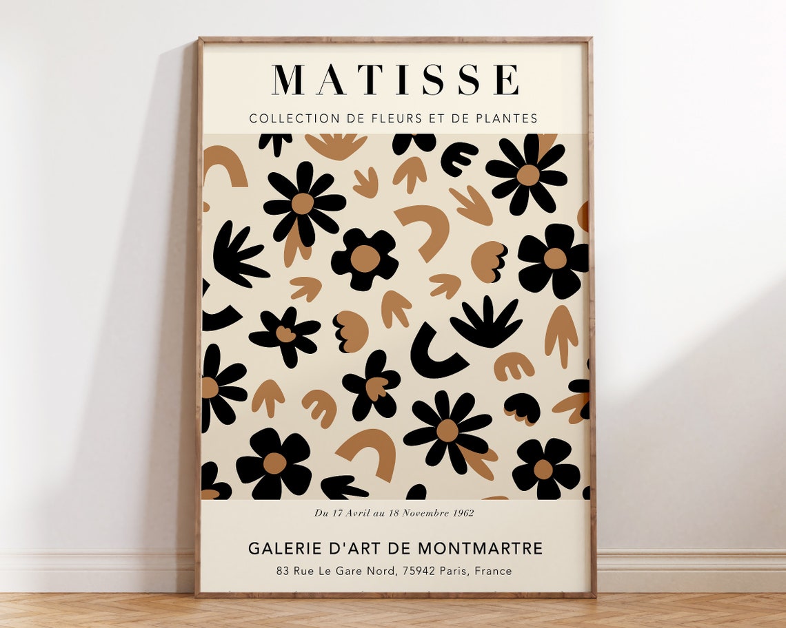 Matisse Cut Out Floral Exhibition Poster Neutral Botanical 1962