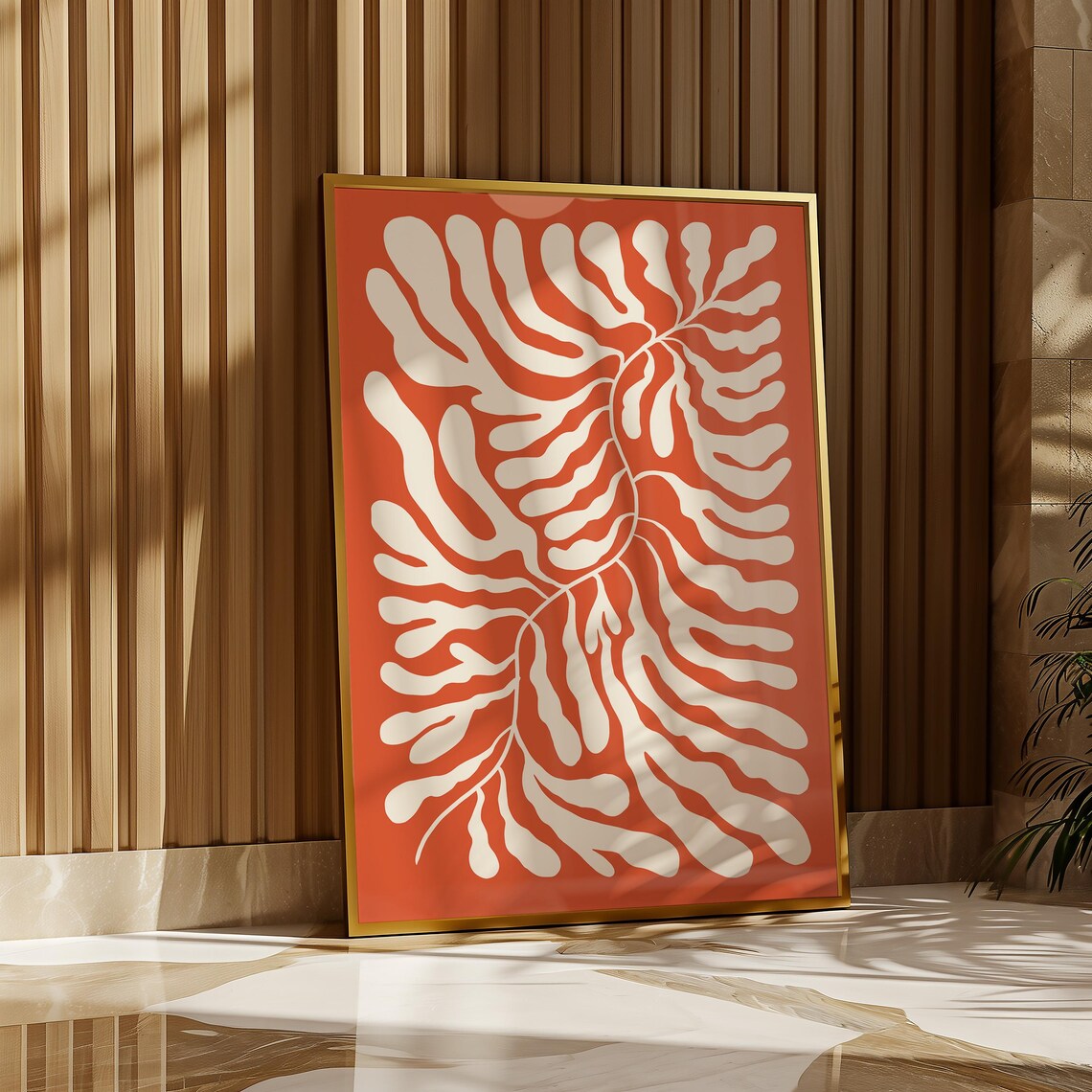 Abstract Wavy Leaf Print Matisse Style Botanical Print Retro Wavy Flower Wall Art Trendy Flower Print Bo140 - Image 3