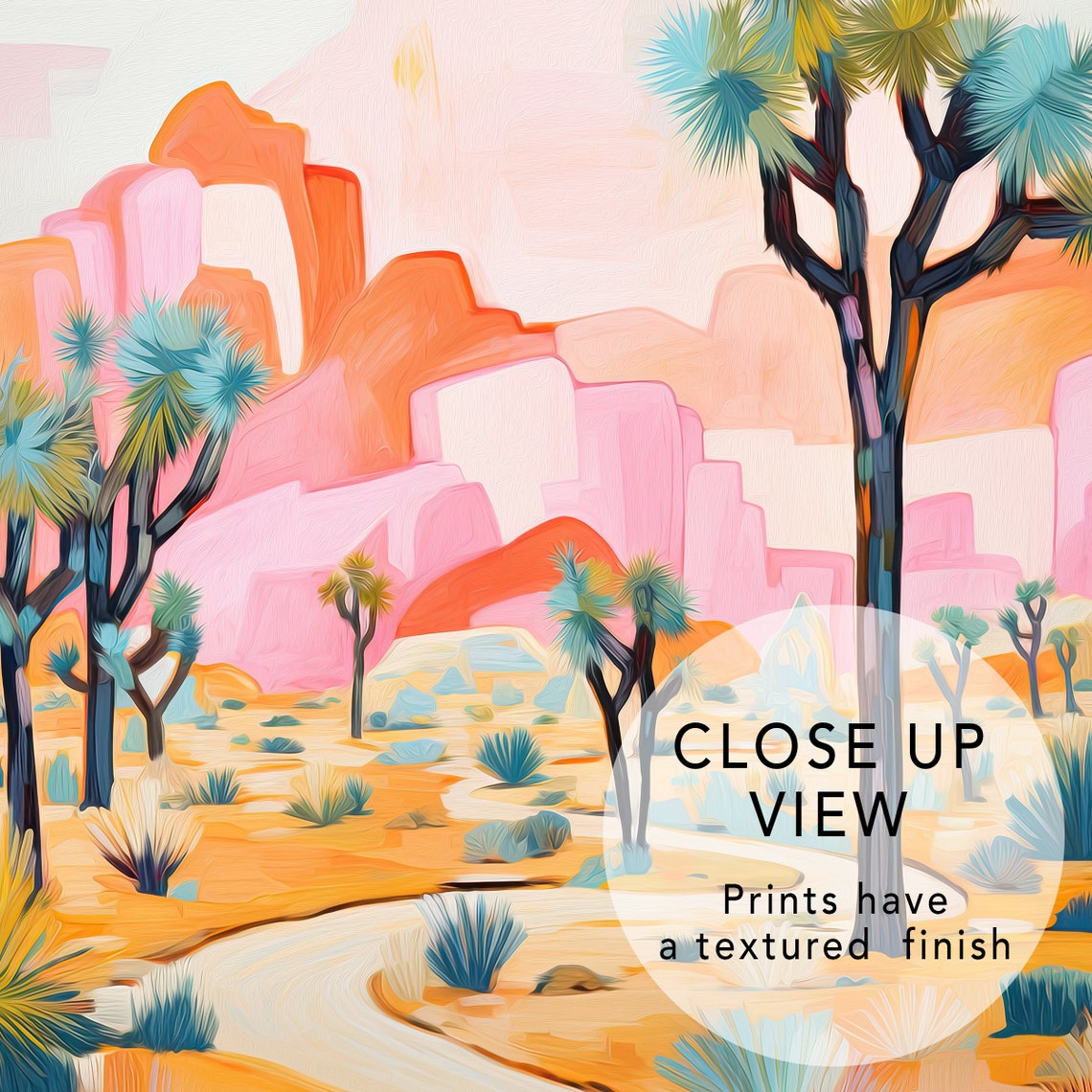 Joshua Tree National Park Pastel Desert Landscape Travel Poster - Image 3