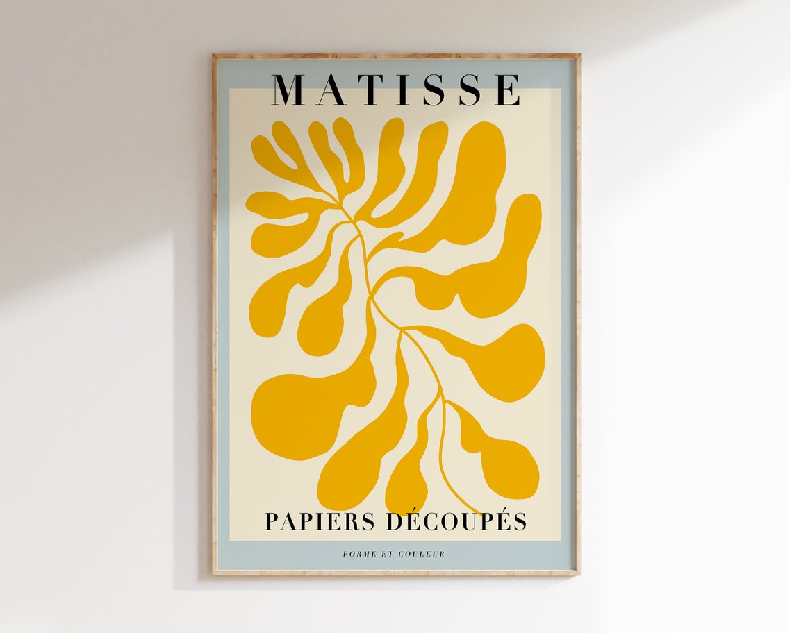 Matisse Yellow Cut Leaf Papiers Decoupes Botanical Art Poster