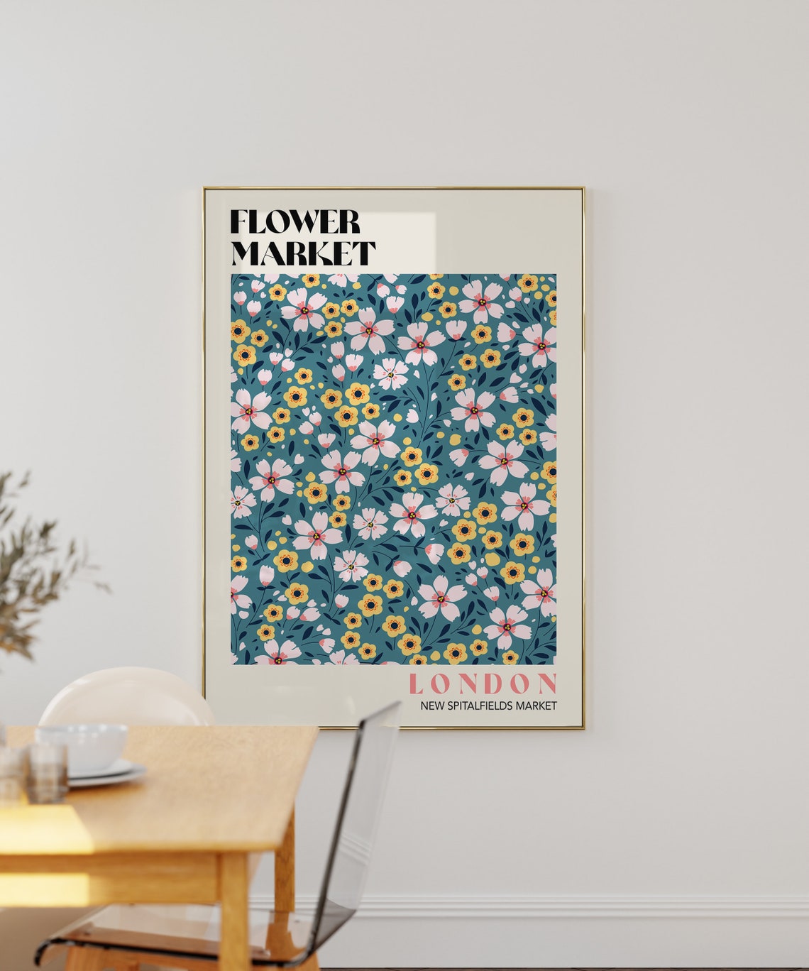 London Flower Market Print Spitalfields Flower Market Poster Floral Art Poster Ditsy Flowers Print Boho Flower Market Print F138 - Image 3