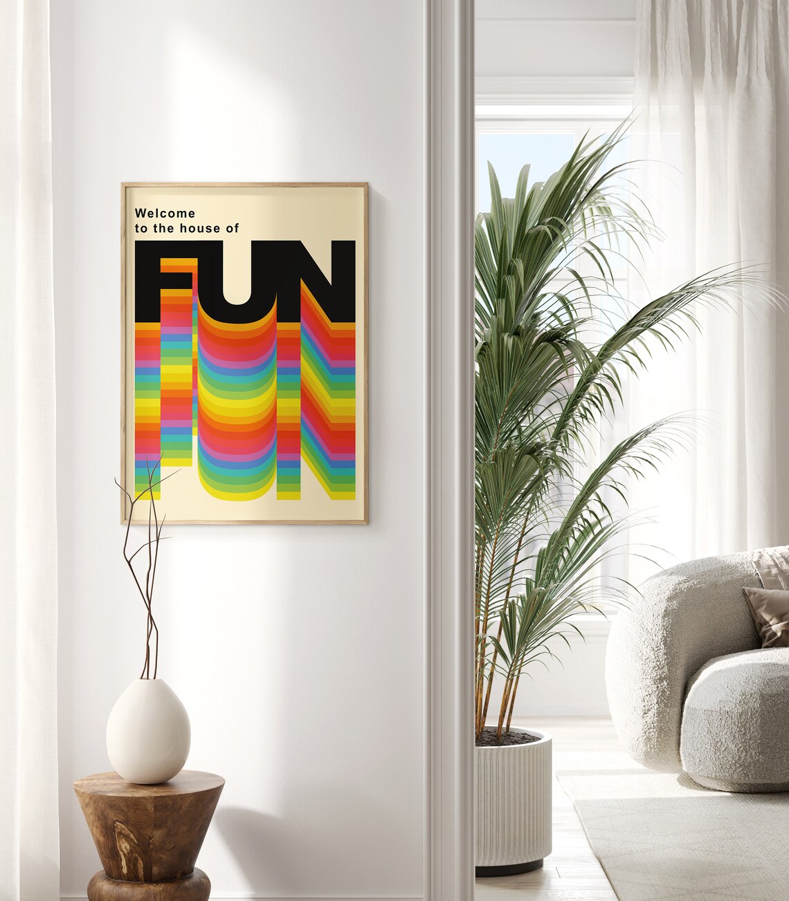 Welcome To The House Of Fun Poster Retro Rainbow Typography Art Print Music Inspired Art Print Lgbt Rainbow Poster Colourful Art T037 - Image 2