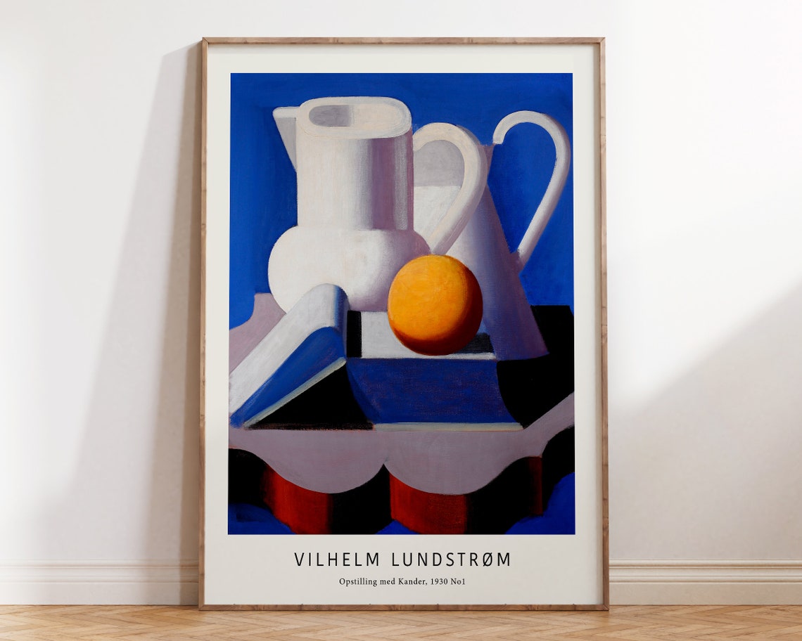 Vilhelm Lundstrom White Pitchers 1930 Modern Still Life Art Poster