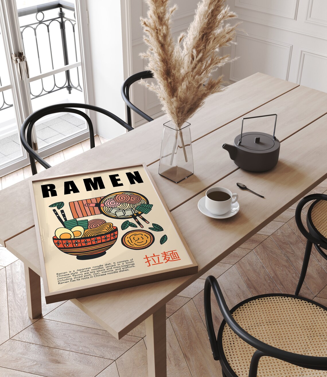 Ramen Retro Kitchen Art Print, Japanese Food Poster - Image 3