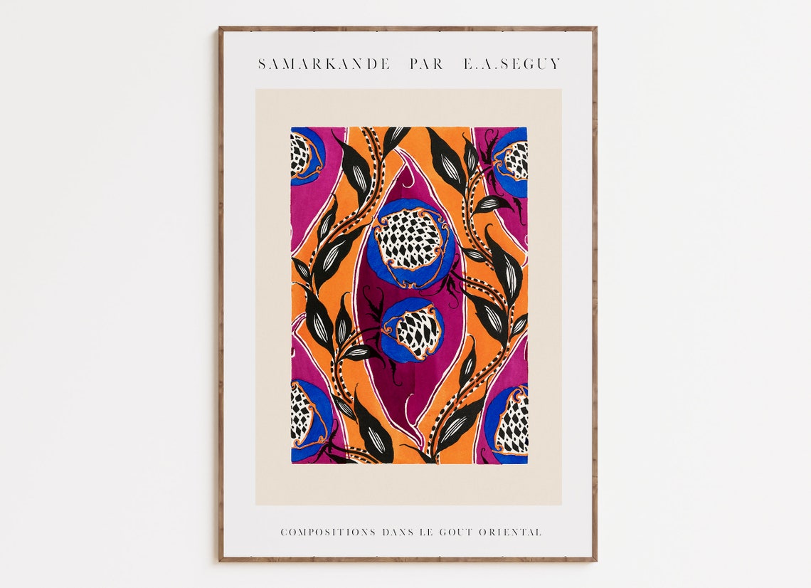 E A Seguy Samarkande Oriental Pomegranate Colorful Art Deco Poster