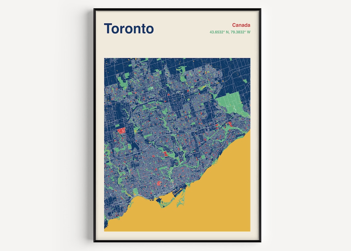 Toronto Map Print, Custom Map Poster Art