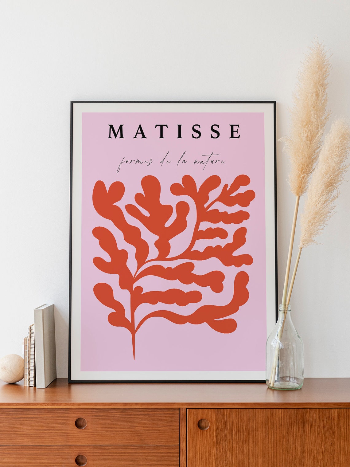 Matisse Formes De La Nature Pink Red Leaf Cut Out Art Poster - Image 2
