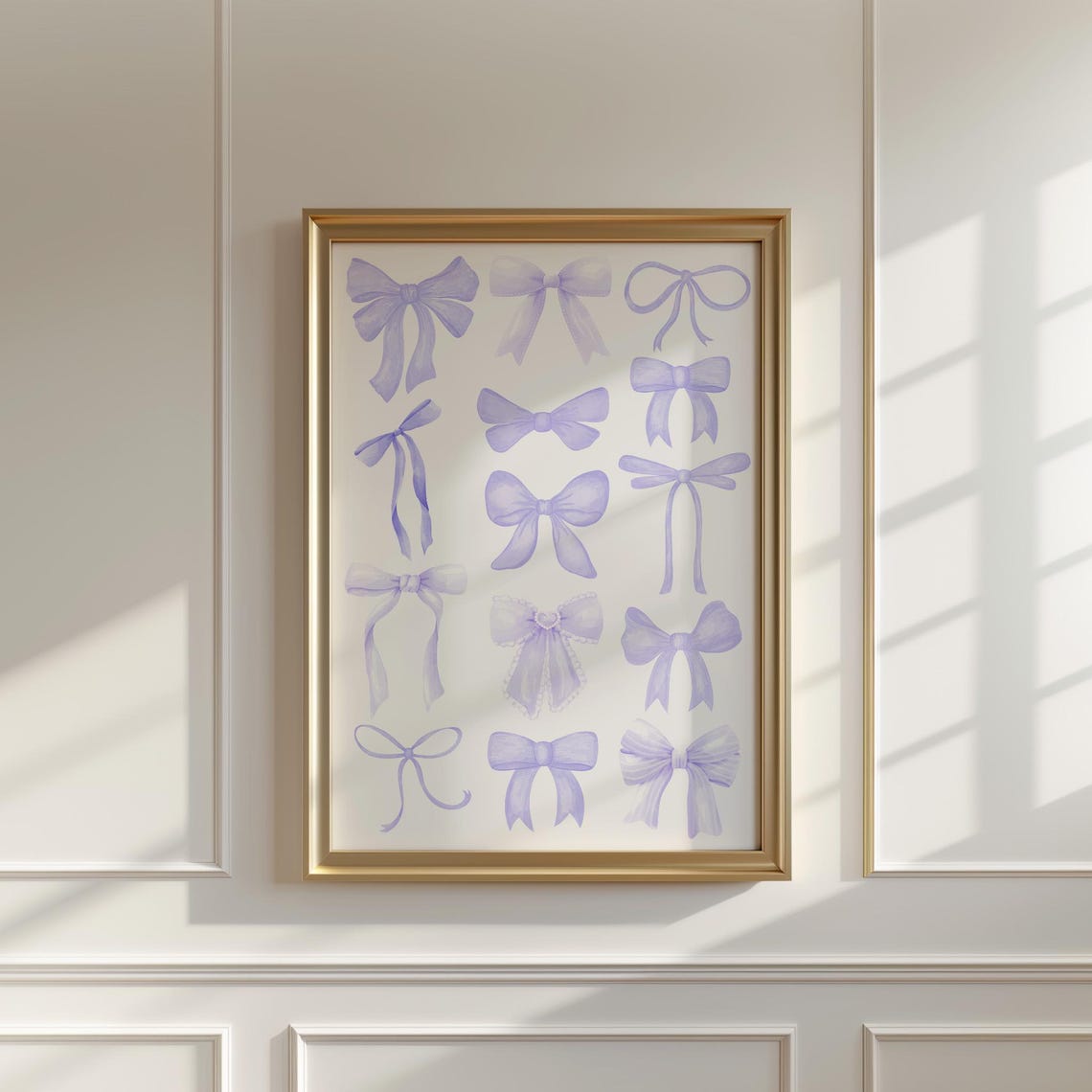 Lavender Watercolour Bow Collection Balletcore Girly Bedroom Poster - Image 3