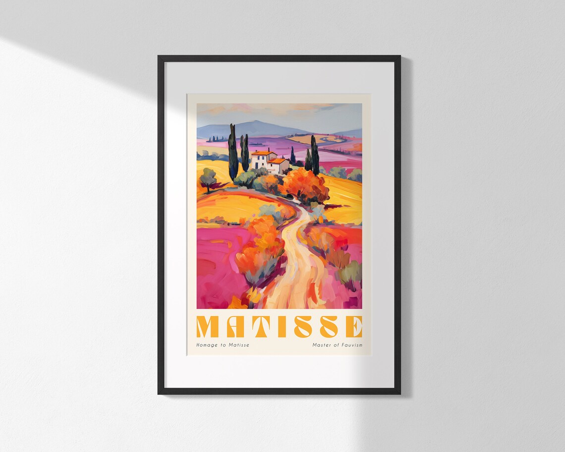 Matisse Homage Colorful Tuscan Villa Landscape Fauvism Art Print
