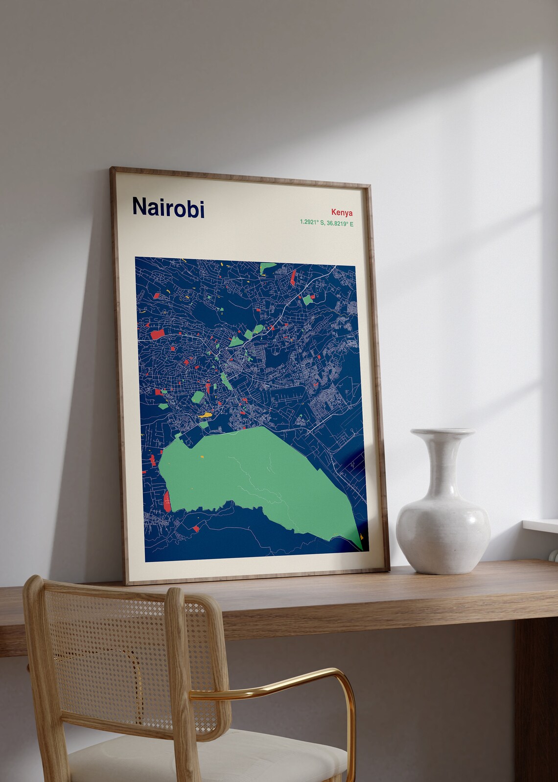 Nairobi Kenya Map Art Print, Travel Poster - Image 2