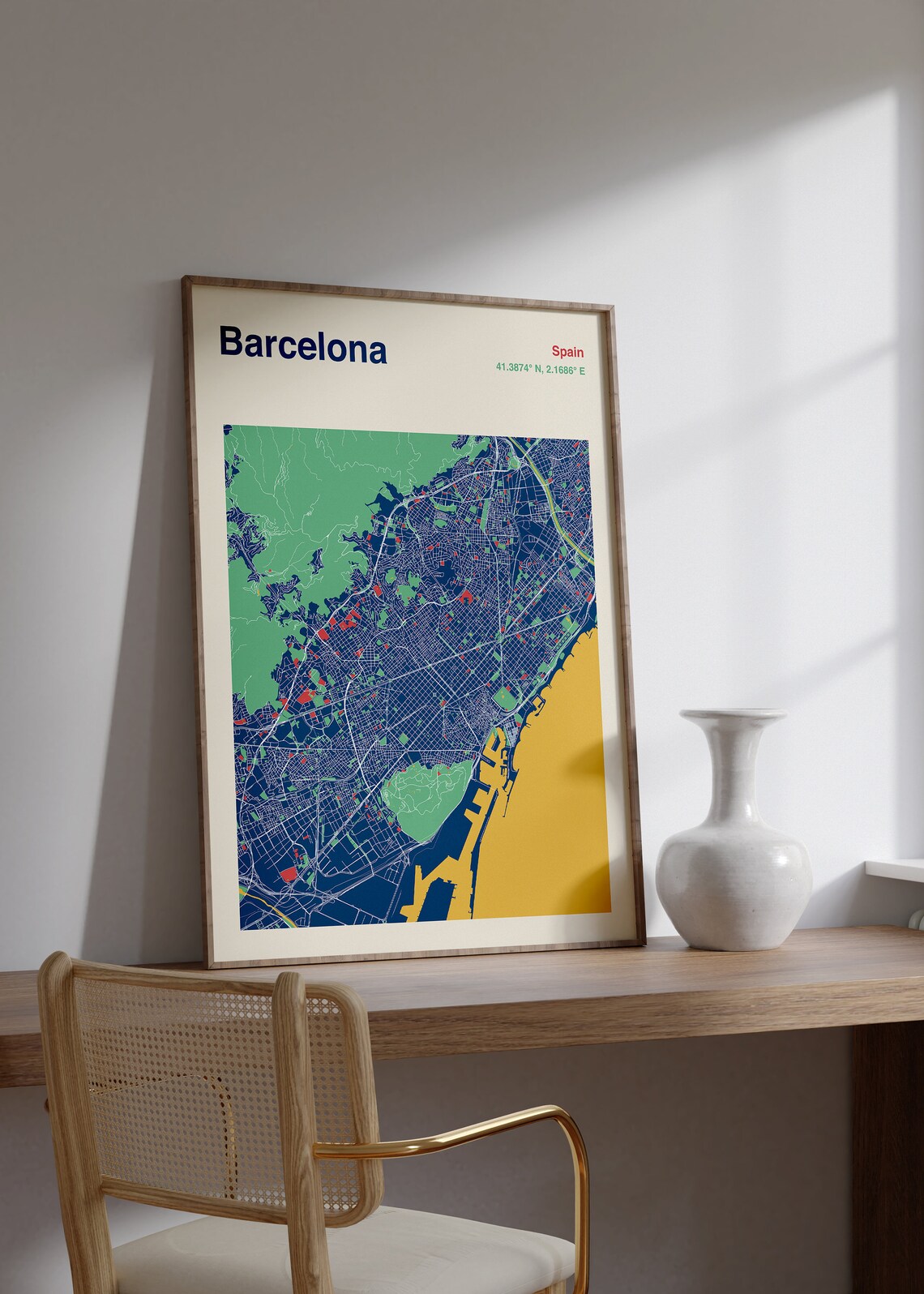 Barcelona City Map Travel Poster, Custom Map Print - Image 2