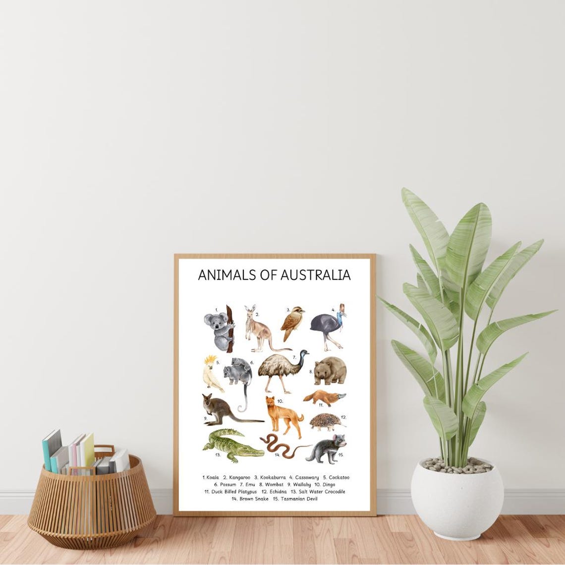 Animals Of Australia Educational Chart Kids Animal Learning Poster - Image 3
