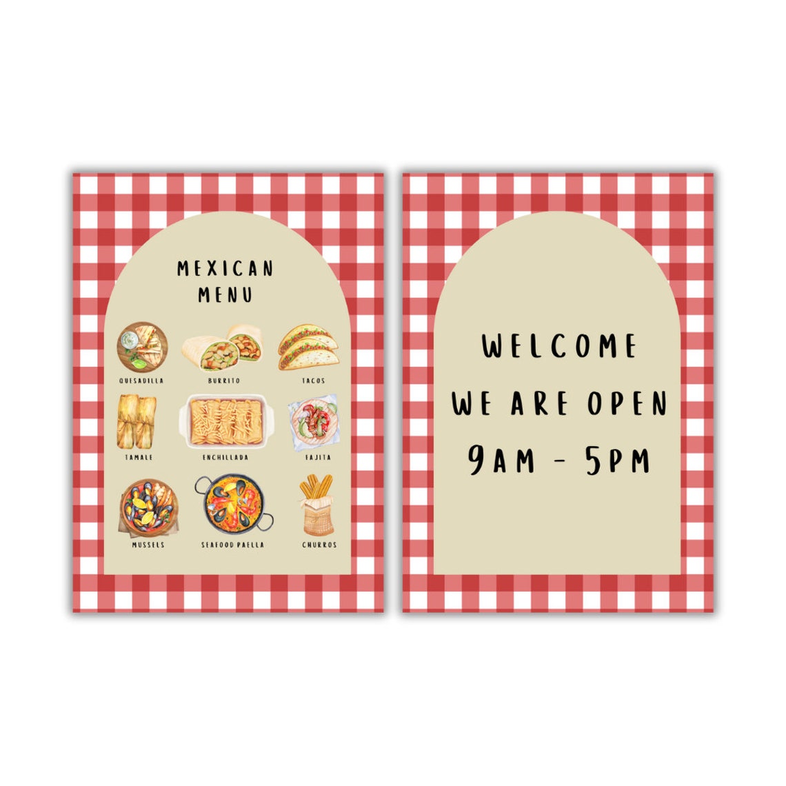 World Menu Four Pack Poster for Kids Play Kitchen Pretend Play - Image 2