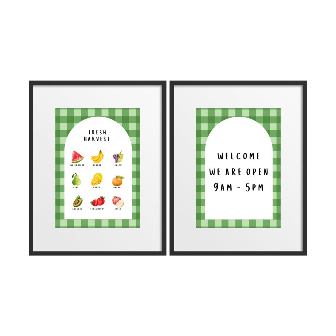Kids Fruit Shop Pretend Play Poster Set with Welcome Sign for Playroom - Image 4