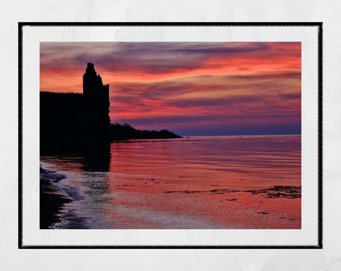 Greenan Castle Ayrshire Sunset Silhouette Photography Poster