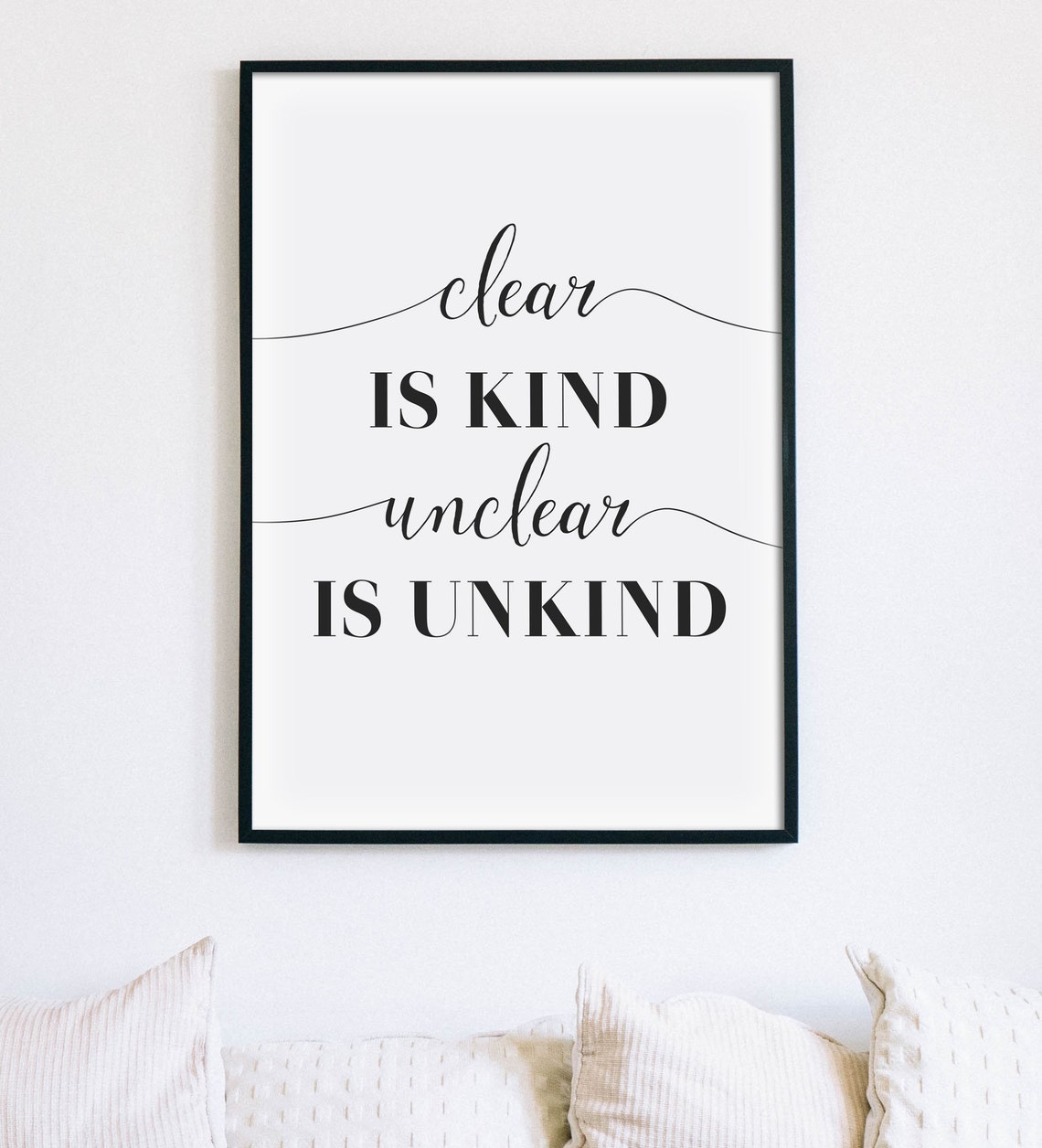 Clear Is Kind Unclear Is Unkind Leadership Quote Office Poster - Image 3