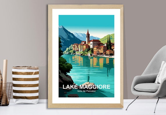 Lake Maggiore Isola De Pescatori Italy Travel Poster By Wed Visit Lake Maggiore Travel Italy Gift Idea Wall Decor