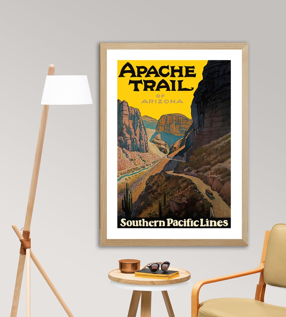 Apache Trail of Arizona Canyon Southern Pacific Lines Travel Poster - Image 2