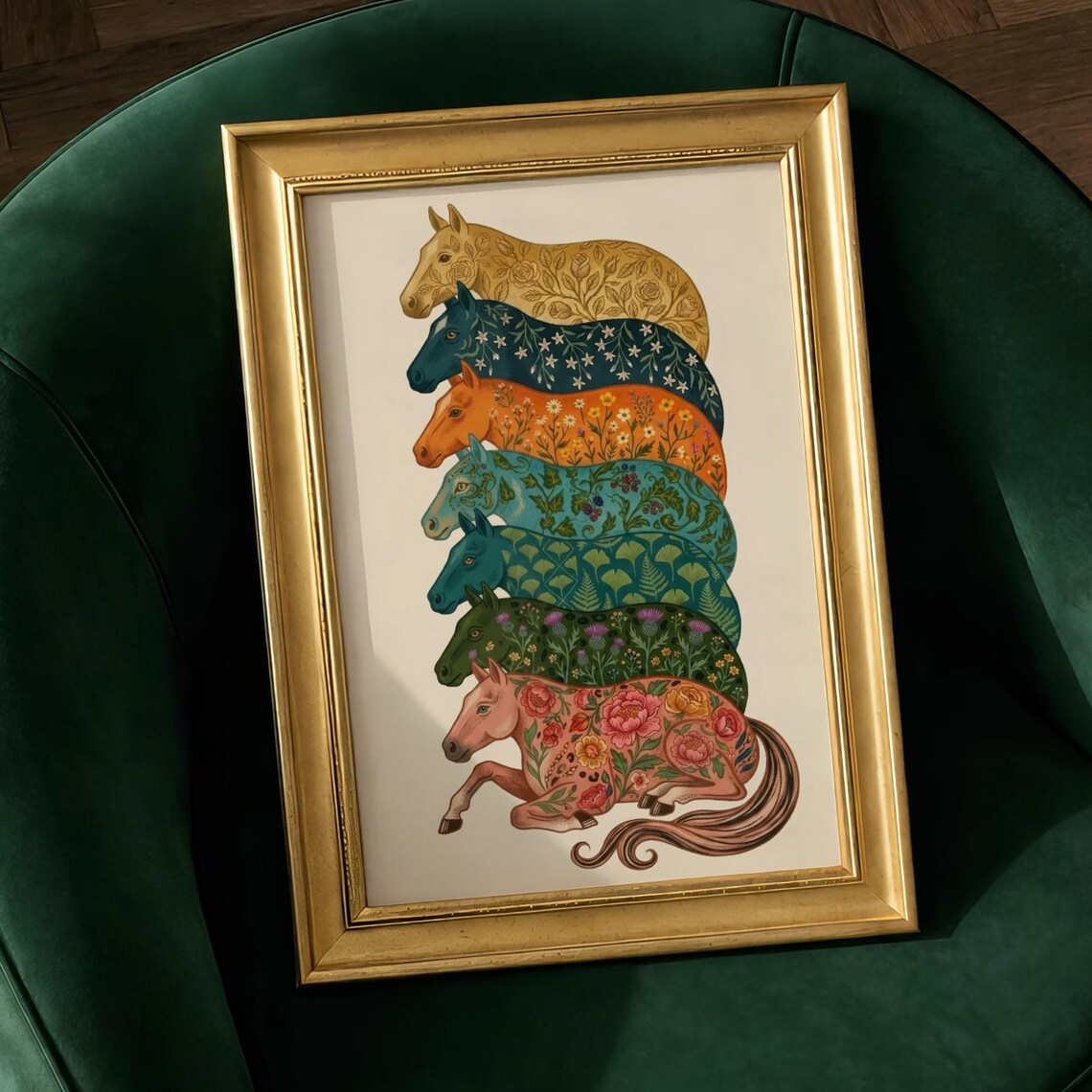 Maximalist Horse Pop Art Print, Boho Poster