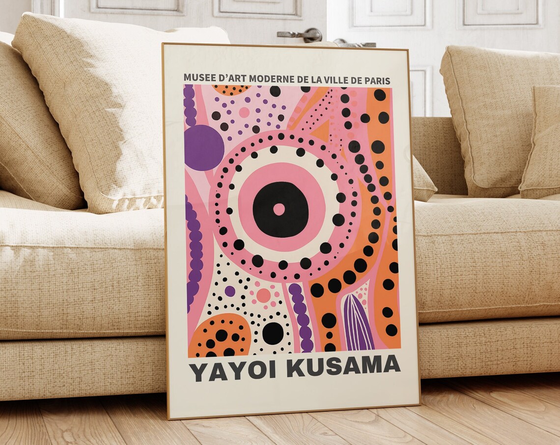Yayoi Kusama Pink Purple Concentric Dots Target Modern Art Poster