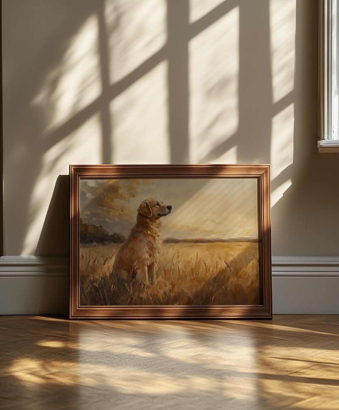 Golden Retriever Painting Dog In Wheat Field Sunset Art Print - Image 7
