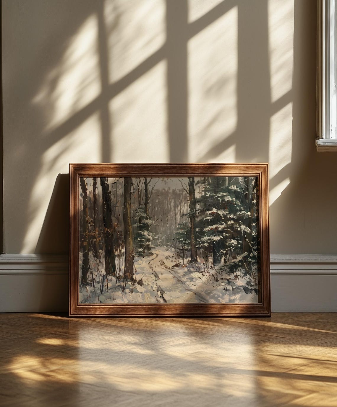 Winter Forest Scene Art Moody Wall Art Large Wall Art Prints Winter Art Art Regarts - Image 5