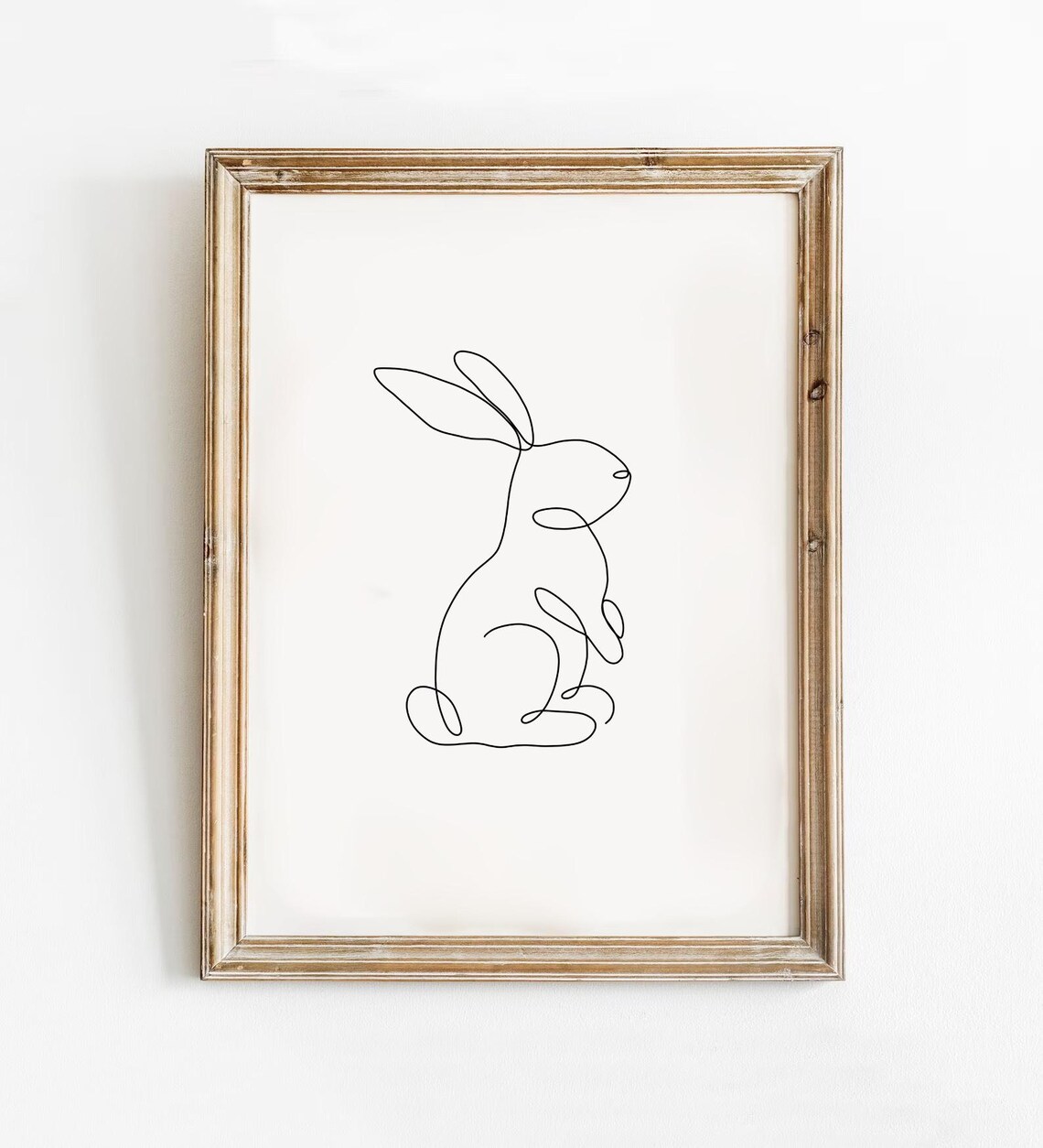 Bunny Line Print, Minimalist Easter Art Print