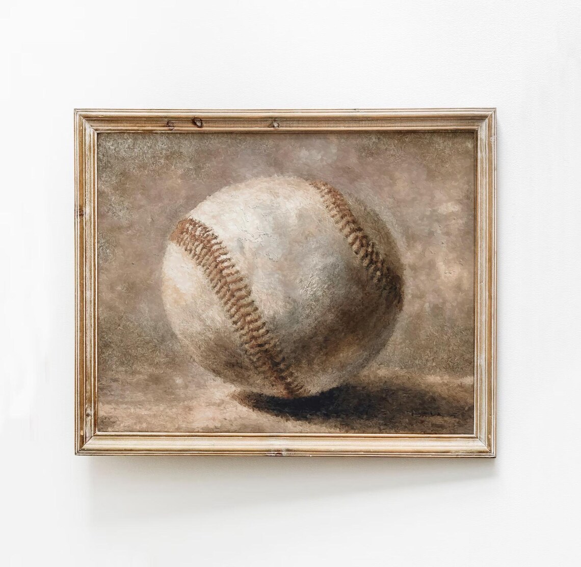 Vintage Baseball Print, Moody Sports Art