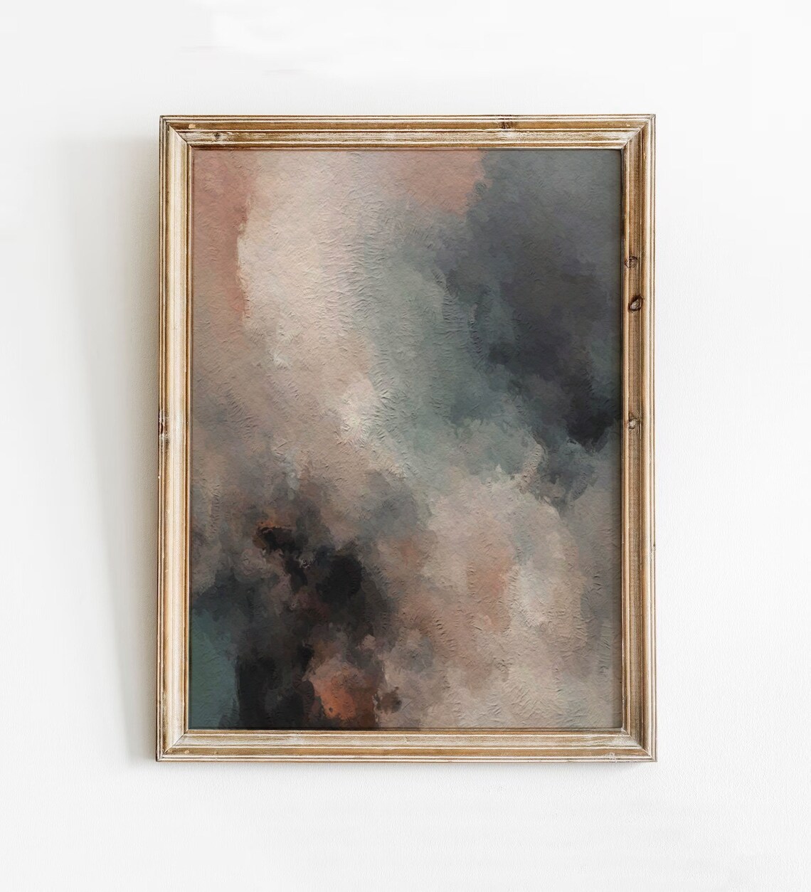 Navy Abstract Wall Art, Blue Modern Painting Print