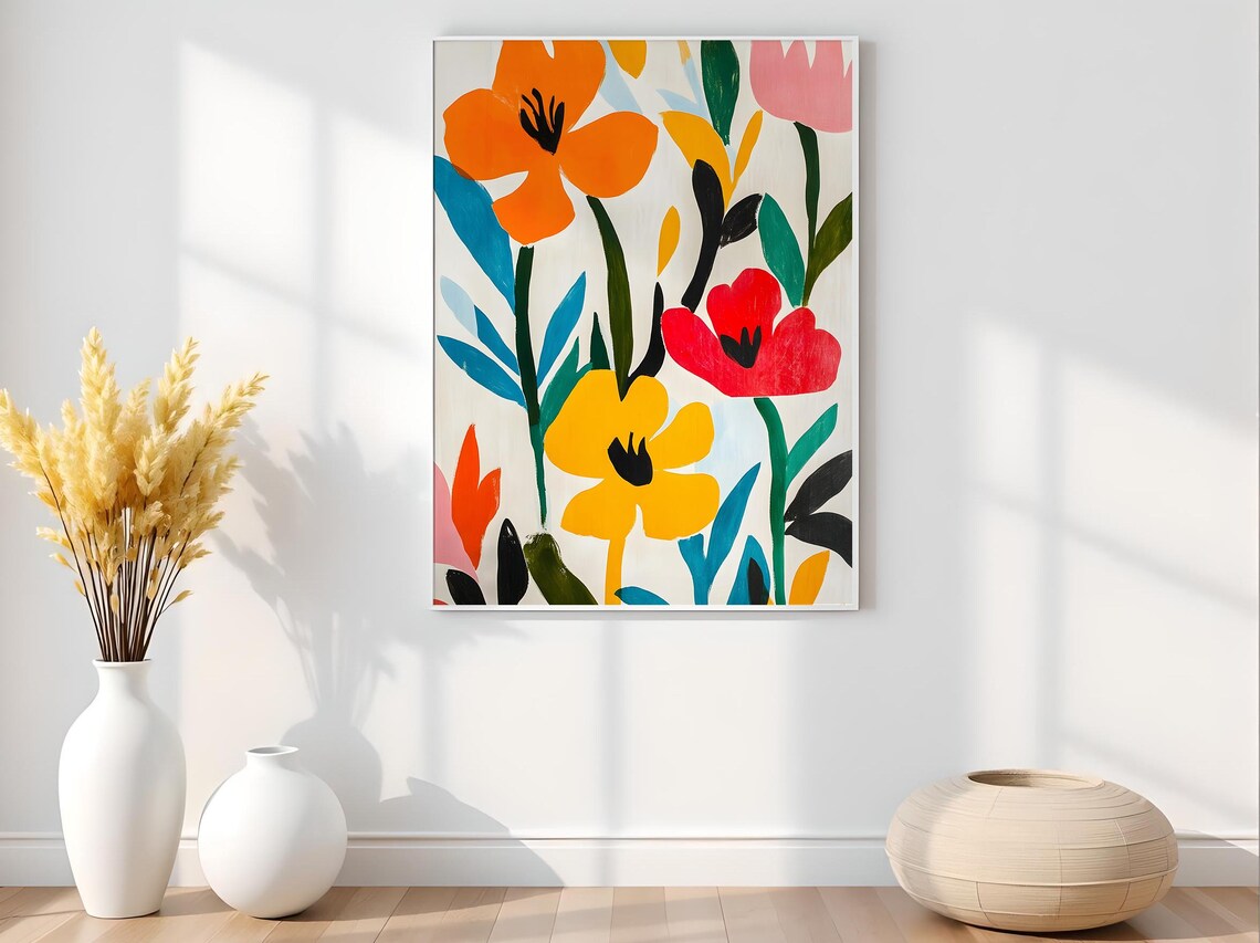 Abstract Flowers, Modern Floral Painting - Image 3