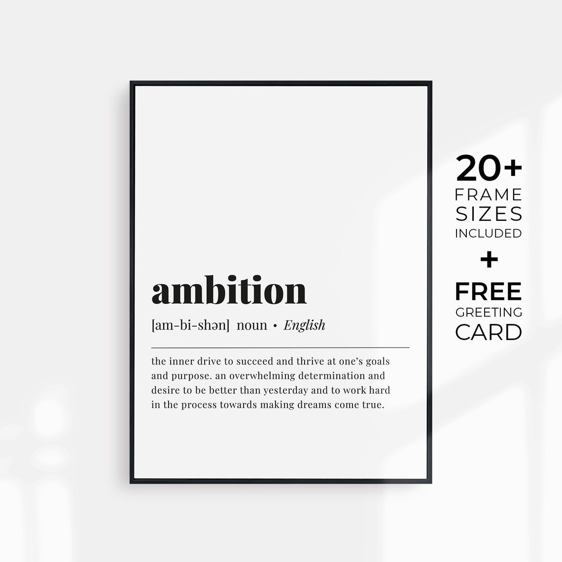 Ambition Definition Success Mindset Motivational Typography Poster - Image 3