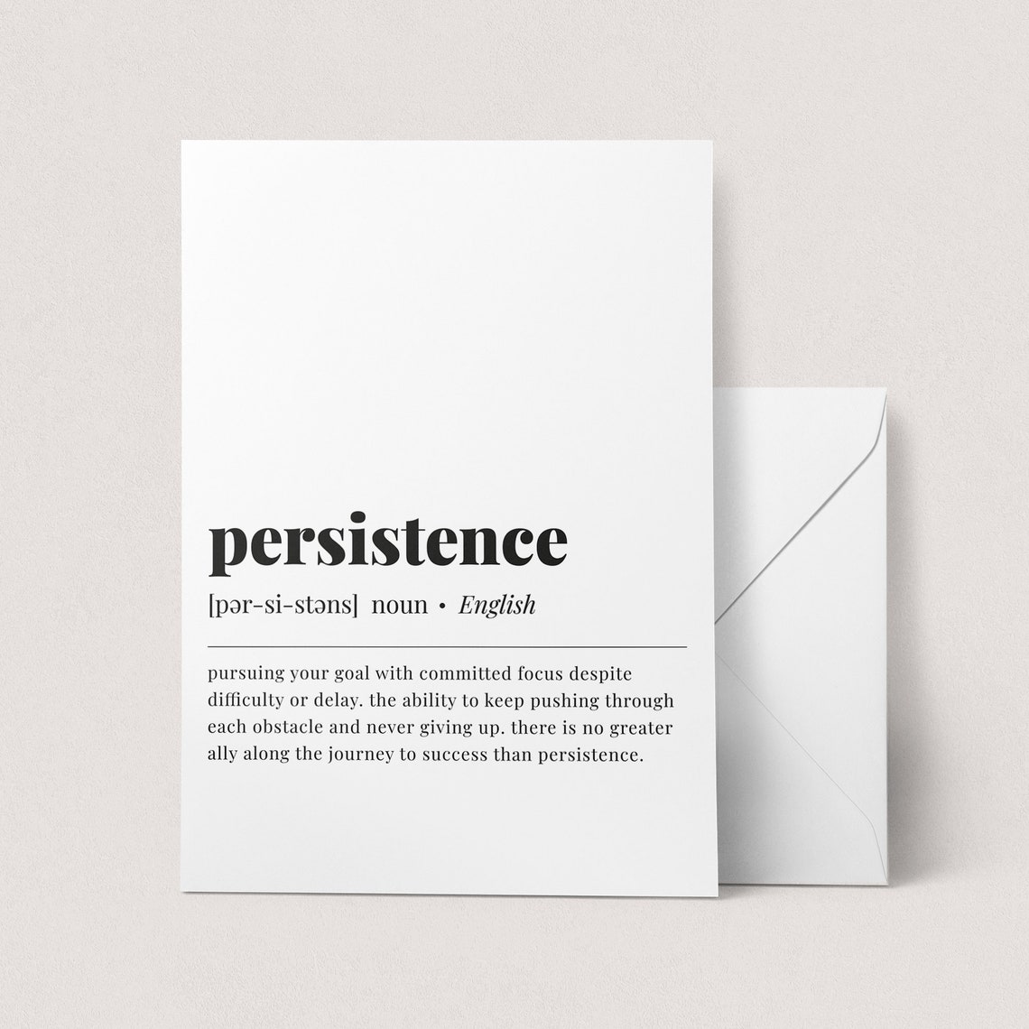 Persistence Definition Never Give Up Motivational Typography Poster