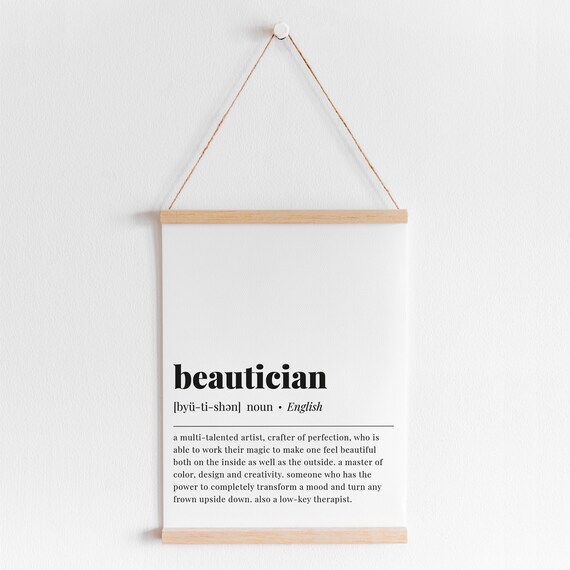 Beautician Definition Art Print, Beauty Salon Decor
