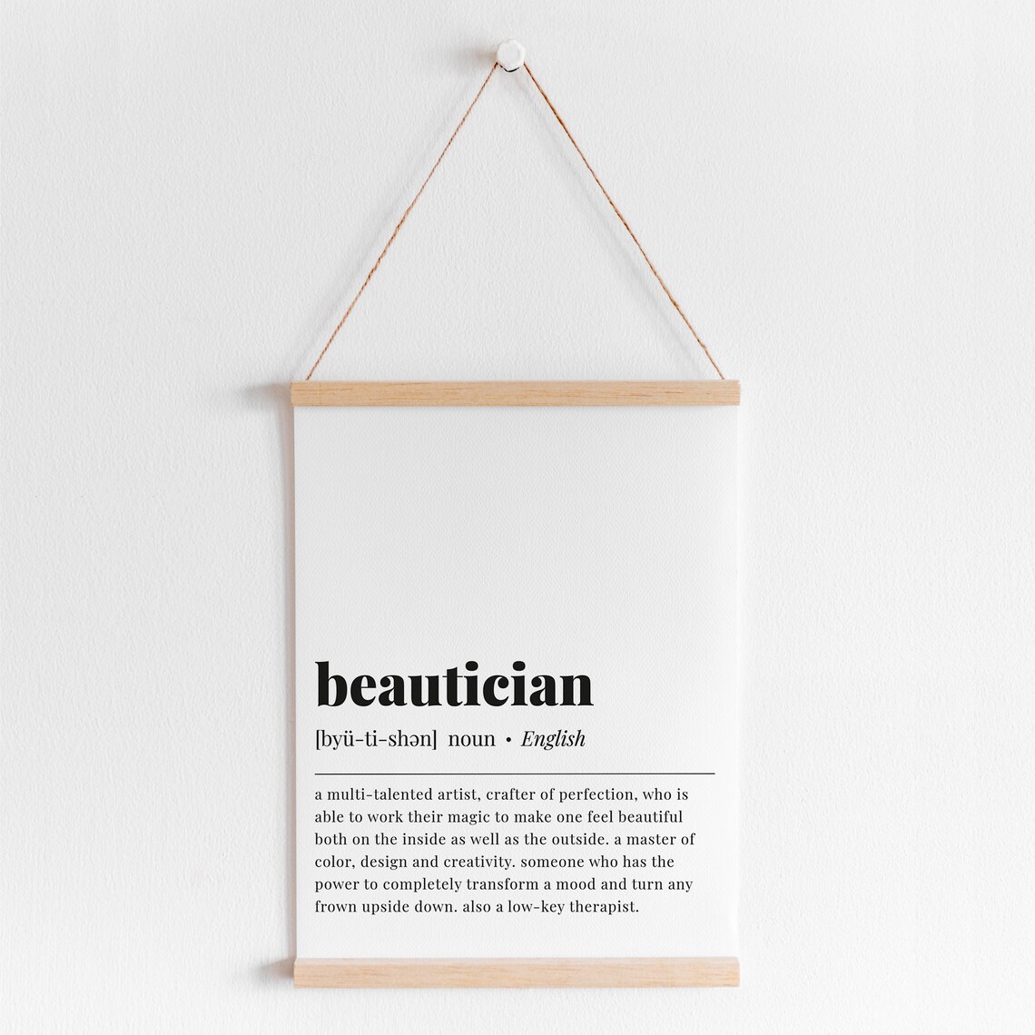 Beautician Definition Art Print, Beauty Salon Decor